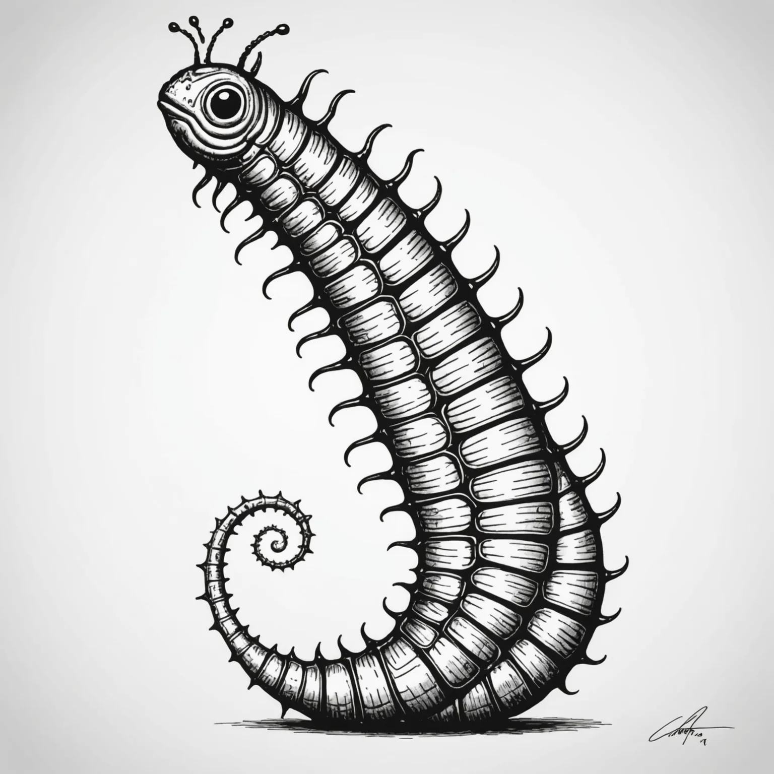 Ilustração editorial de uma larva Zophobas morio